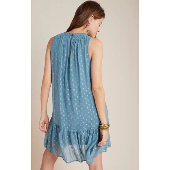 ANTHROPOLOGIE Natalie Flounced Tunic Ruffle Trip Mini Dress Women's Size Large - Picture 10 of 10